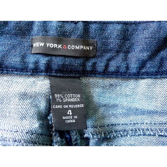 New York & Company Womens Dark Blue Denim Mini Skirts W29 18"Length Size 4 - Picture 8 of 9